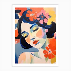 Woman With Flowers 9 Art Print