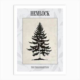 Hemlock Tree Simple Geometric Nature Stencil 2 Poster Art Print