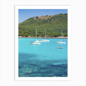 Cala Ratjada Sailboats In The Sea Art Print