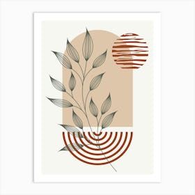 Boho Art Prints Scandi Art Sage Orange Abstract Art B Art Print