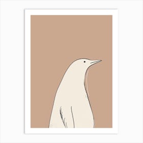 Penguin - Boho, Line Art 1 Art Print