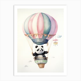 Baby Panda 1 In A Hot Air Balloon Art Print