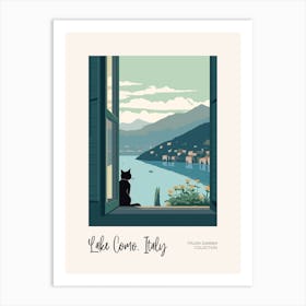 Lake Como Cat On A Window 3 Italian Summer Collection Art Print