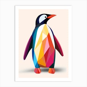 Colourful Geometric Bird Penguin 2 Art Print