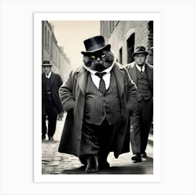 Vintage Cat In A Suit Art Print