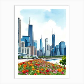 Cityscape in Bloom Art Print