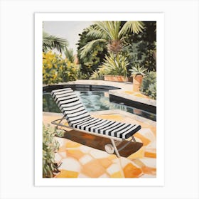 Sun Lounger By The Pool In Cassablanca Morocco Art Print
