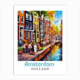 Netherlands Amsterdam, travel poster, wall art print, Amsterdam painting,11 Art Print