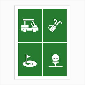 Golf Icons Prints Póster