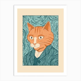 Cat Gogh Art Print