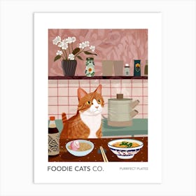 Foodie Cats Co Cat And Ramen In The Kitchen 1 Art Print