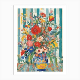 Flowers In A Vase Style Vintage Art Print