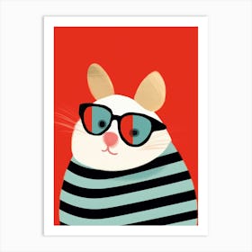 Little Guinea Pig Wearing Sunglasses Art Print