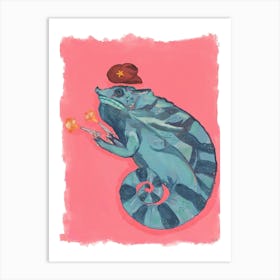 Howdy, Legless Dan the Chameleon Art Print