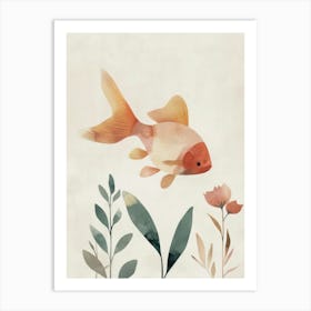 Charming Nursery Kids Animals Goldfish 1 Art Print