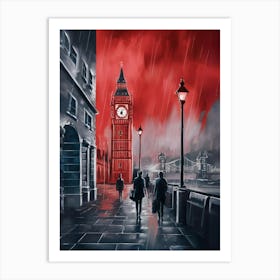 London In The Rain Art Print