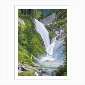 Krimml Waterfalls, Austria Realistic Photograph (2) Art Print