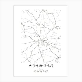 Aire Sur La Lys,France Minimalist Map Art Print