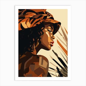 African Woman In Hat Art Print