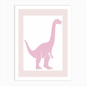 Pastel Pink Dinosaur Silhouette 2 Art Print