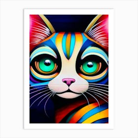 Kitschy Cat Portrait 1 Art Print