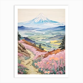 Mount Fuji Japan 1 Hike Illustration Art Print