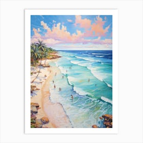 An Oil Painting Of Tulum Beach, Riviera Maya Mexico 3 Art Print