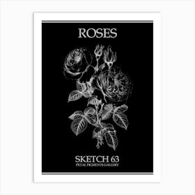 Roses Sketch 63 Poster Inverted Art Print