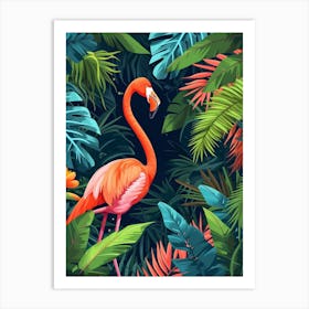 Greater Flamingo Kenya Tropical Illustration 6 Art Print