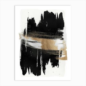 Black And Gold Abstract Canvas Art Art Print