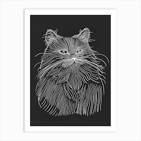 Persian Cat Minimalist Illustration 2 Art Print