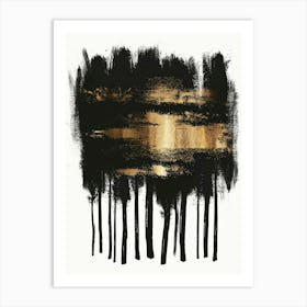 Black And Gold Trees Art Print