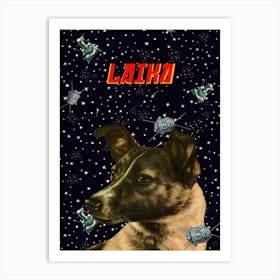 Laika — Soviet space art [Sovietwave] Art Print