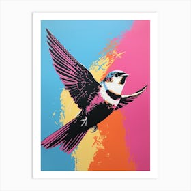 Andy Warhol Style Bird Chimney Swift 4 Art Print