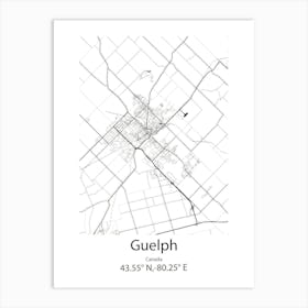 Guelph,Canada Minimalist Map Art Print