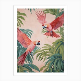 Vintage Japanese Inspired Bird Print Macaw 2 Art Print