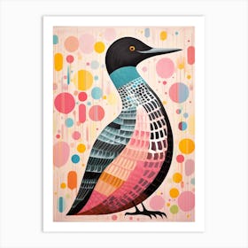 Pink Scandi Common Loon 3 Art Print