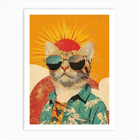 Vintage Retro Poster Cool Cat 10 Art Print