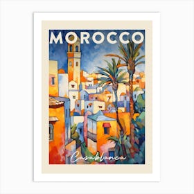 Casablanca Morocco 3 Fauvist Painting  Travel Poster Art Print