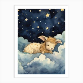 Baby Goat 2 Sleeping In The Clouds Art Print