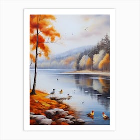 Autumn By The Lake3. Art Print