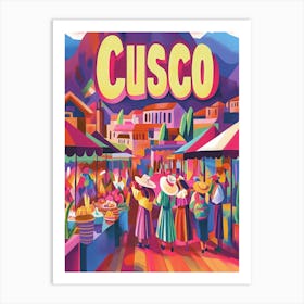 Aihrgdesign A 1970s Inspired Travel Poster For Cusco 4 Art Print