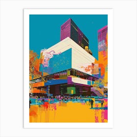 The Museum Of Modern Art New York Colourful Silkscreen Illustration 3 Art Print