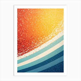 Abstract Sunset with Stripes Art Print