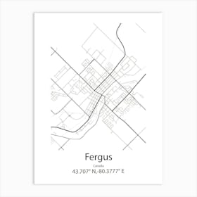 Fergus Falls,United States Minimalist Map 1 Art Print