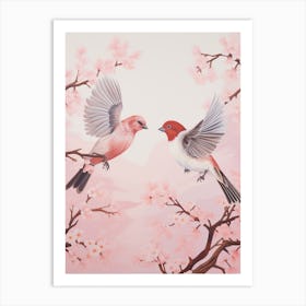 Vintage Japanese Inspired Bird Print House Sparrow 3 Art Print
