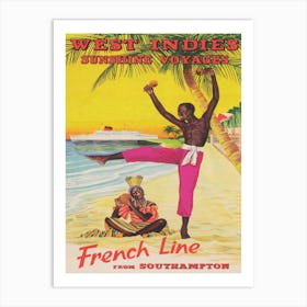 West Indies Vintage Travel Poster Art Print