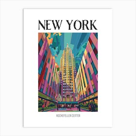 Rockefeller Center New York Colourful Silkscreen Illustration 1 Poster Art Print