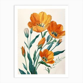 Orange Tulips 5 Art Print