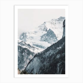 Snow Covered Moutains Art Print